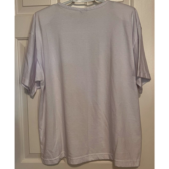 White Top Blue Jean Leaves Silver Flowers Embellished Half Zipper Size XXL - Picture 2 of 7